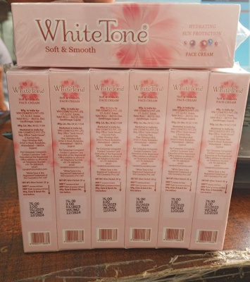 White Tone Cream MRP-75 { BOX SIZE 480 PCS }